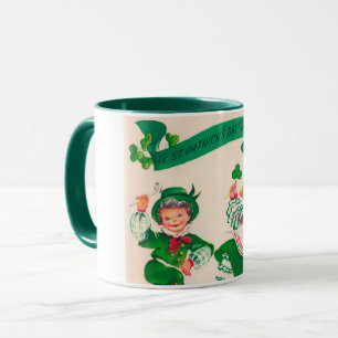 Saint Patrick's Day Boy & Girl, Vintage Mug