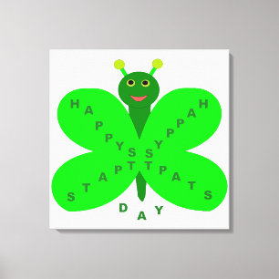Saint Patricks Day Butterfly Canvas Print