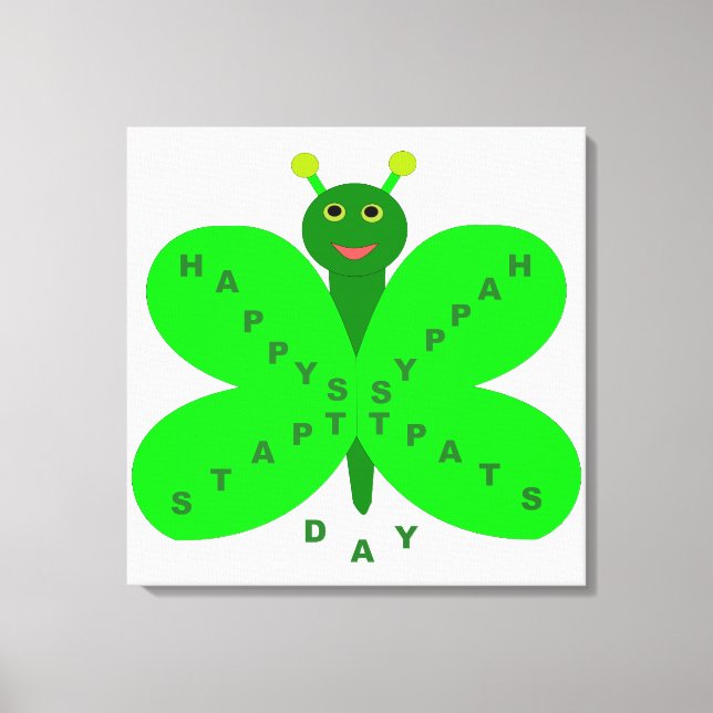 Saint Patricks Day Butterfly Canvas Print (Front)