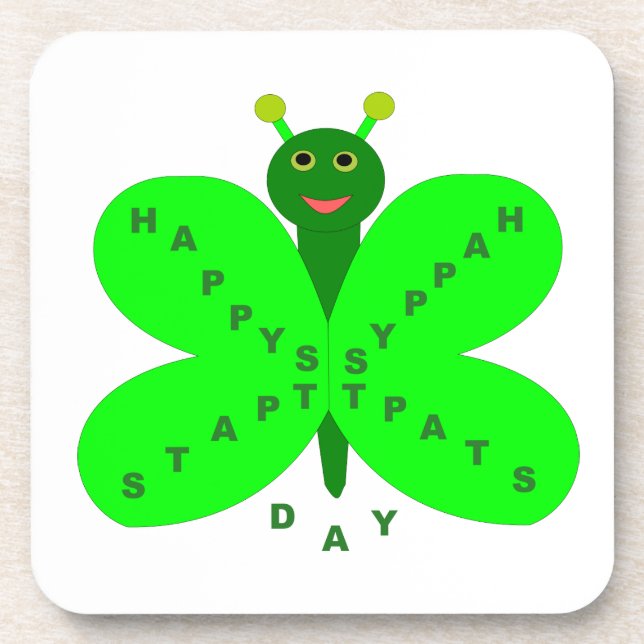 Saint Patricks Day Butterfly Coaster (Front)
