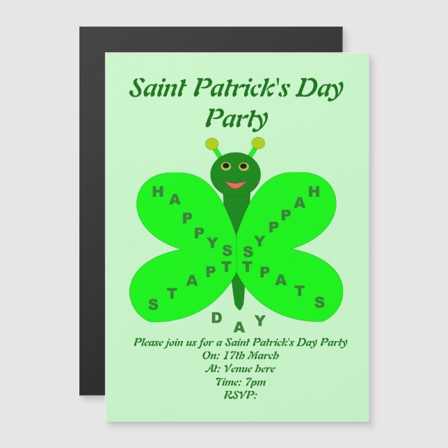 Saint Patricks Day Butterfly Custom Invite (Front/Back)