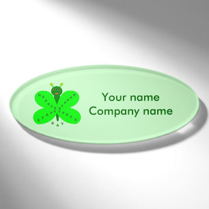Saint Patricks Day Butterfly Custom Name Tag