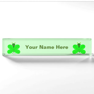 Saint Patrick's Day Butterfly Custom Nameplate