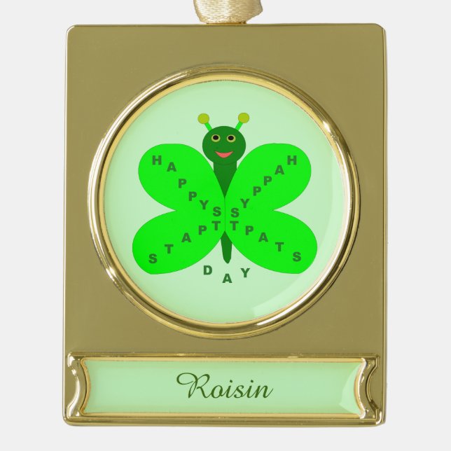 Saint Patrick's Day Butterfly Custom Ornament (Front)