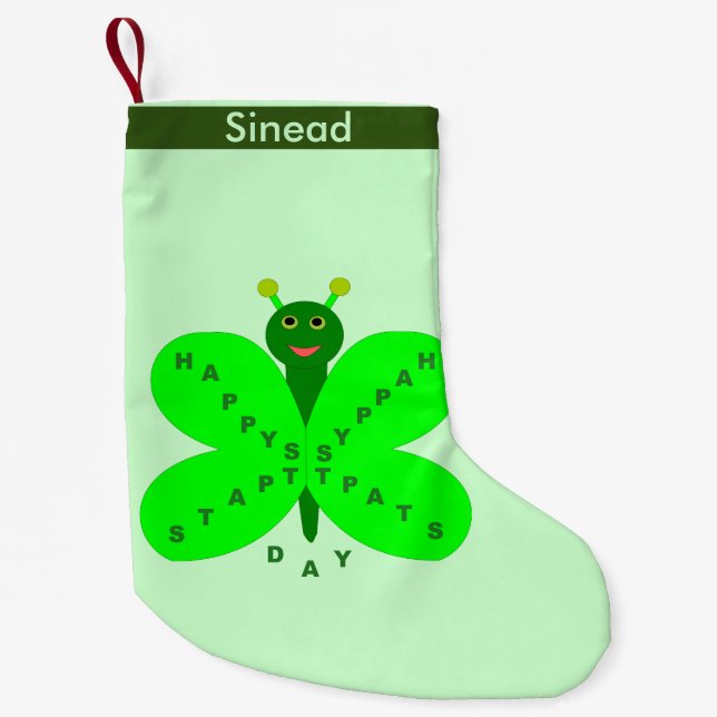 Saint Patrick's Day Butterfly Custom Stocking (Front)