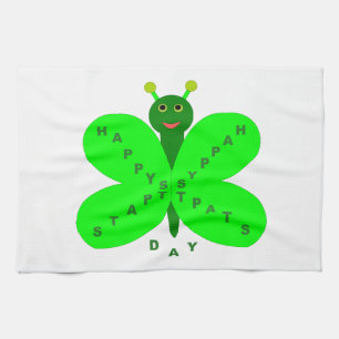 Saint Patricks Day Butterfly Kitchen Towel