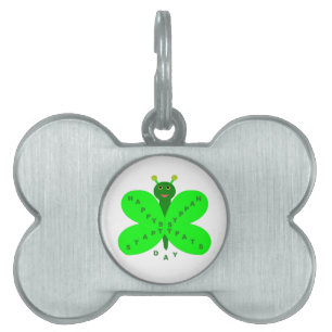 Saint Patricks Day Butterfly Pet Tag