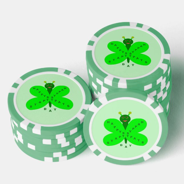 Saint Patricks Day Butterfly Poker Chips (Stack)