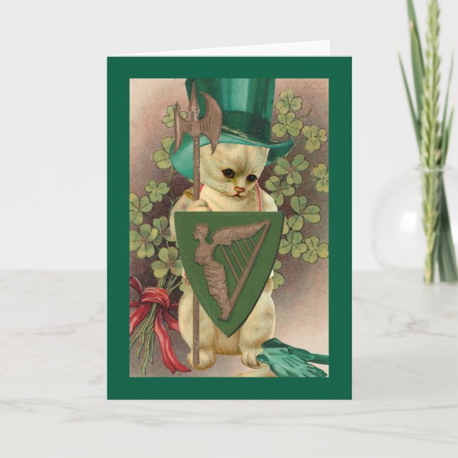Saint Patrick's Day Cat Card (Front)