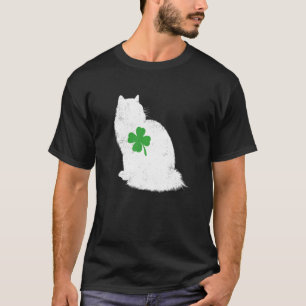 Saint Patrick's Day Cat Funny Ragdoll Shamrock Gif T-Shirt