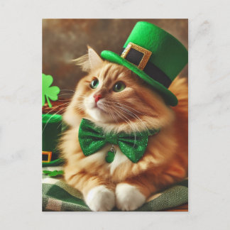 Saint Patricks Day Cat Postcard