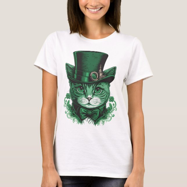 Saint Patrick's day cat  T-Shirt (Front)