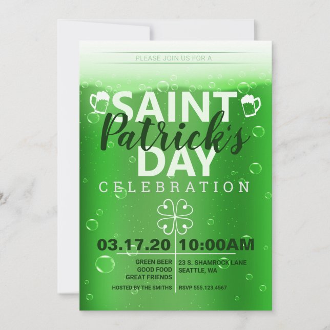 Saint Patrick's Day Celebration Party Invitation (Front)
