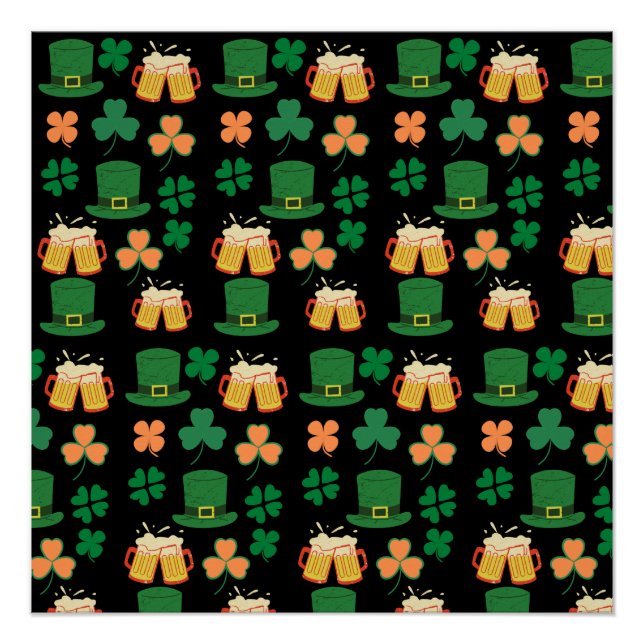 Saint patrick's day celtic,irish funny beer,charms poster (Front)