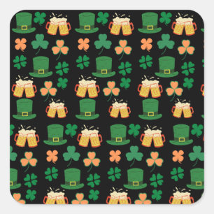 Saint patrick's day celtic,irish funny beer,charms square sticker