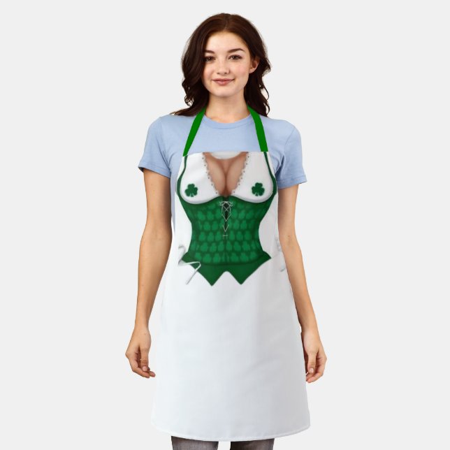 Saint Patrick's Day Cheeky Irish  Waitress Apron (Worn)
