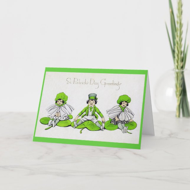 Saint Patrick's Day Children, Vintage Card (Front)