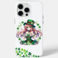 Saint Patrick's Day clover anime girl
