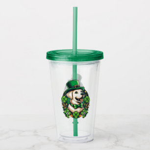 Saint Patrick's Day cut dog Acrylic Tumbler