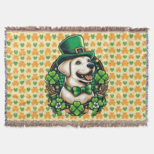 Saint Patrick's Day cut dog Throw Blanket