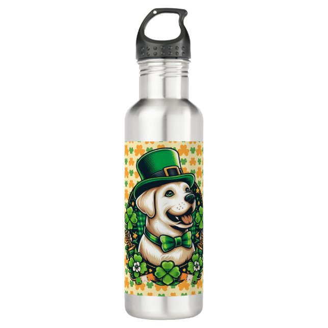 Saint Patrick's Day Cute Dog 710 Ml Water Bottle (Front)