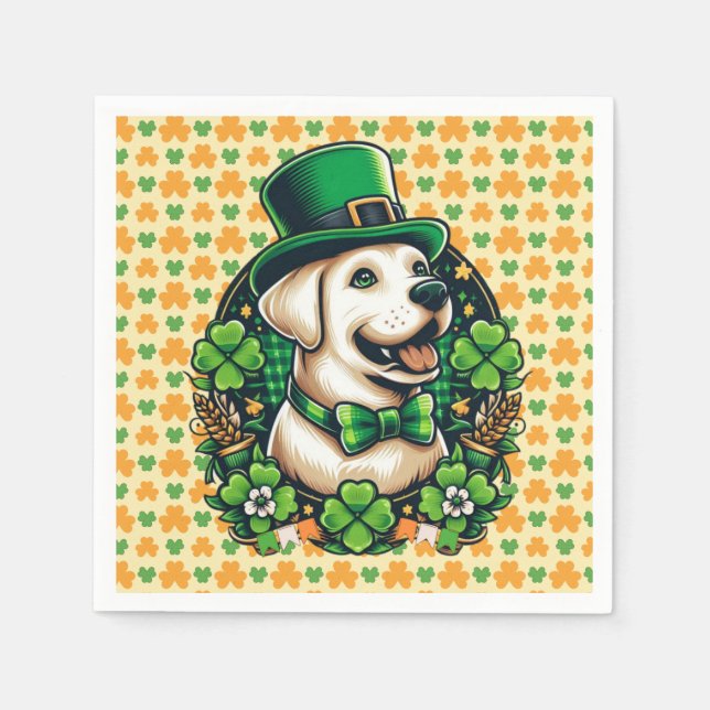 Saint Patrick's Day Cute Dog Napkin (Front)
