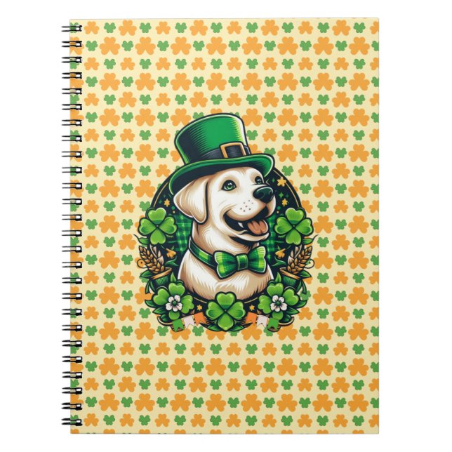 Saint Patrick's Day Cute Dog Notebook (Front)