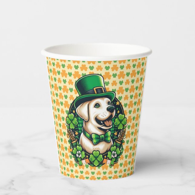 Saint Patrick's Day Cute Dog Paper Cups (Front)