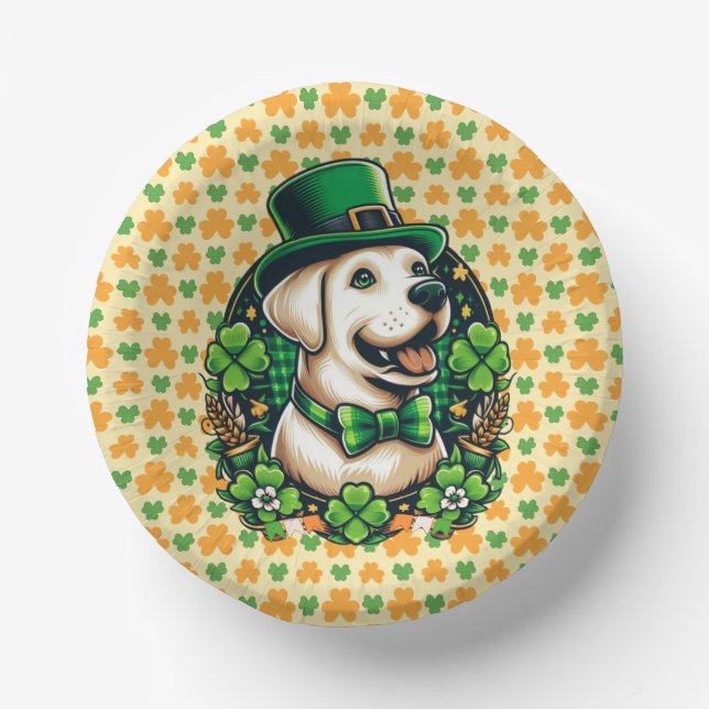 Saint Patrick's Day Cute Dog Paper Plate (Front)
