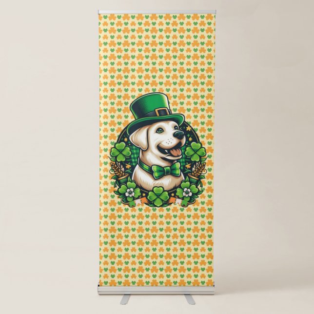 Saint Patrick's Day Cute Dog Retractable Banner (Front)