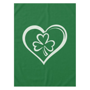 Saint Patrick's Day Funny Shamrock Heart Irish  Tablecloth