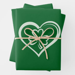 Saint Patrick's Day Funny Shamrock Heart Irish  Wrapping Paper Sheet