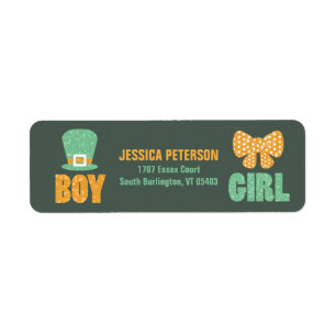 Saint Patrick's Day Gender Reveal Address Labels