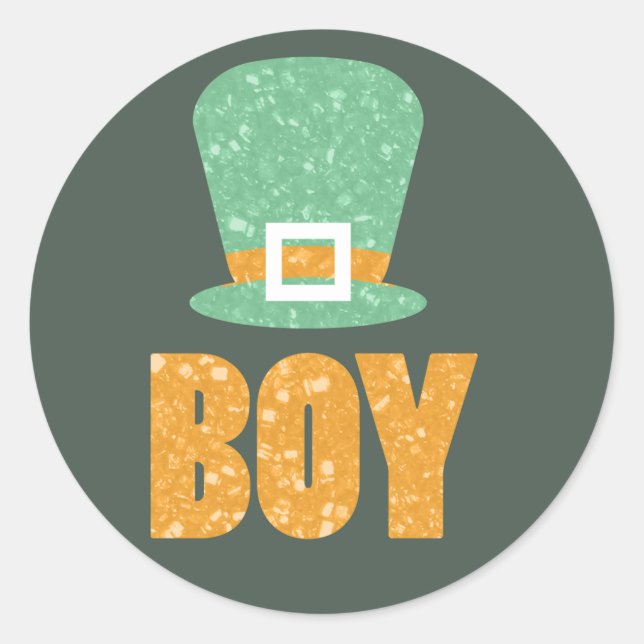 Saint Patrick's Day Gender Reveal Stickers (Boy) (Front)