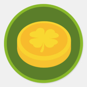 Saint Patrick's Day gold coin sticker