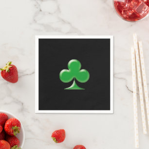 Saint Patrick's Day green black Clover Shamrock Napkin