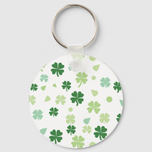 saint patricks day Green clover shamrocks  Key Ring