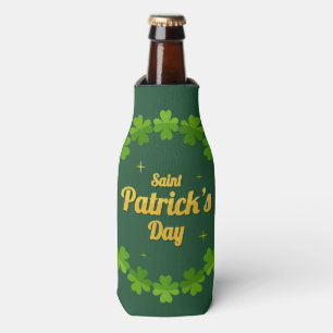 Saint Patrick's Day Green Shamrock Personalised Bottle Cooler
