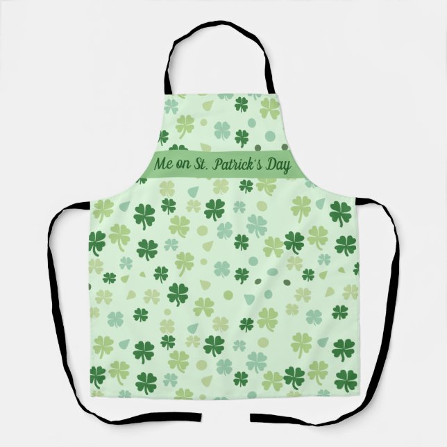 saint patricks day Green Shamrocks  Apron (Front)