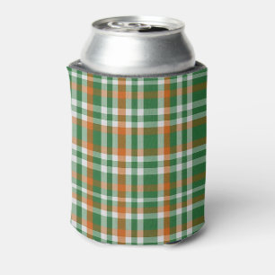 Saint Patrick's day Ireland Flag coloured gingham Can Cooler