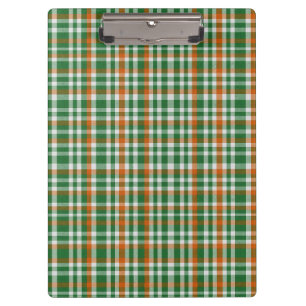 Saint Patrick's day Ireland Flag coloured gingham Clipboard