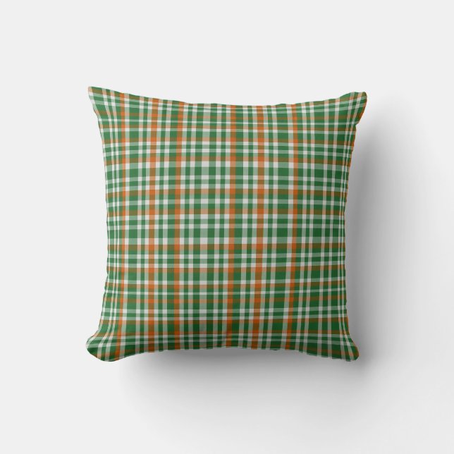  Saint Patrick's day Ireland Flag coloured gingham Cushion (Front)