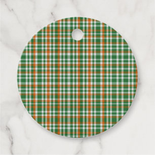 Saint Patrick's day Ireland Flag coloured gingham Favour Tags