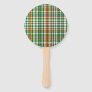 Saint Patrick's day Ireland Flag coloured gingham Hand Fan