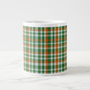 Saint Patrick's day Ireland Flag coloured gingham Large Coffee Mug