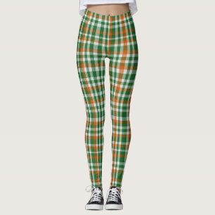 Saint Patrick's day Ireland Flag coloured gingham Leggings