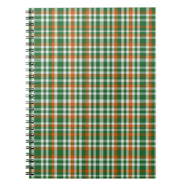  Saint Patrick's day Ireland Flag coloured gingham Notebook (Front)