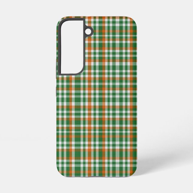  Saint Patrick's day Ireland Flag coloured gingham Samsung Galaxy S22 Case (Back)