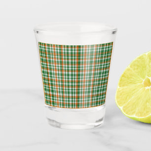 Saint Patrick's day Ireland Flag coloured gingham Shot Glass