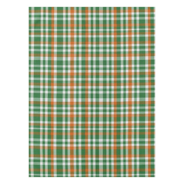  Saint Patrick's day Ireland Flag coloured gingham Tablecloth (Front)
